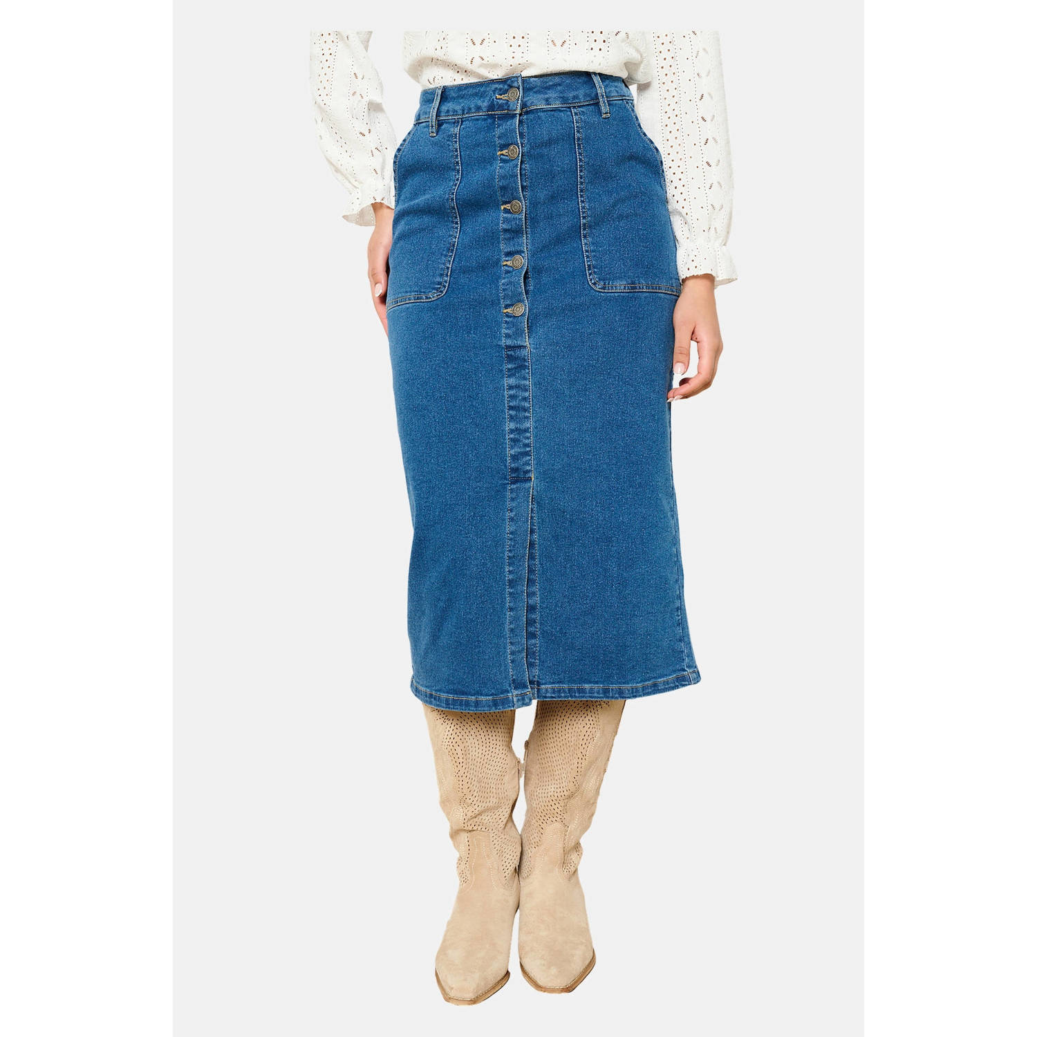 LOLALIZA spijkerrok medium blue denim