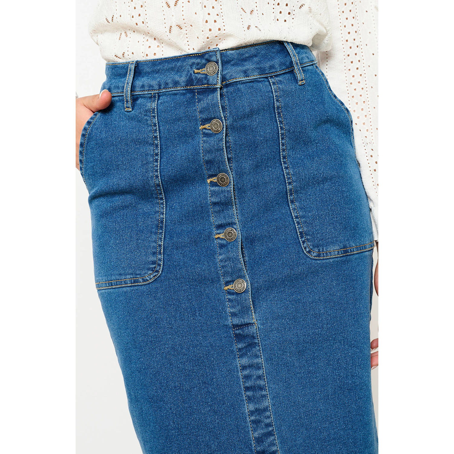 LOLALIZA spijkerrok medium blue denim