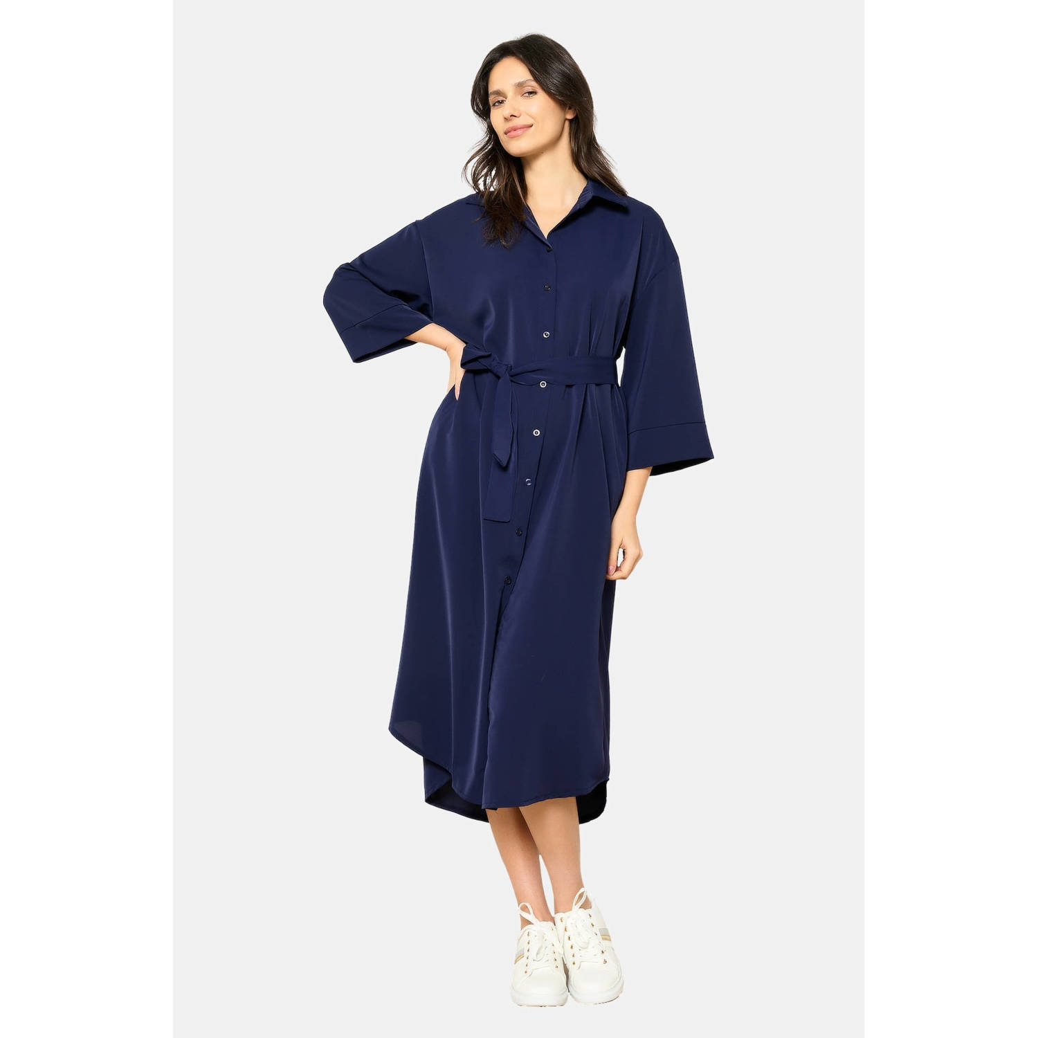 LOLALIZA blousejurk donkerblauw