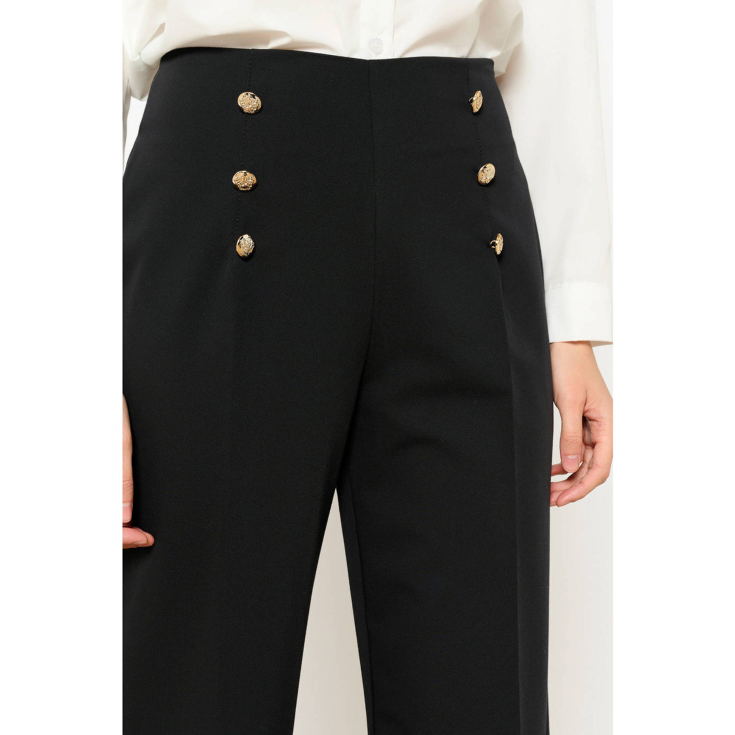 LOLALIZA wide leg high waist broek zwart