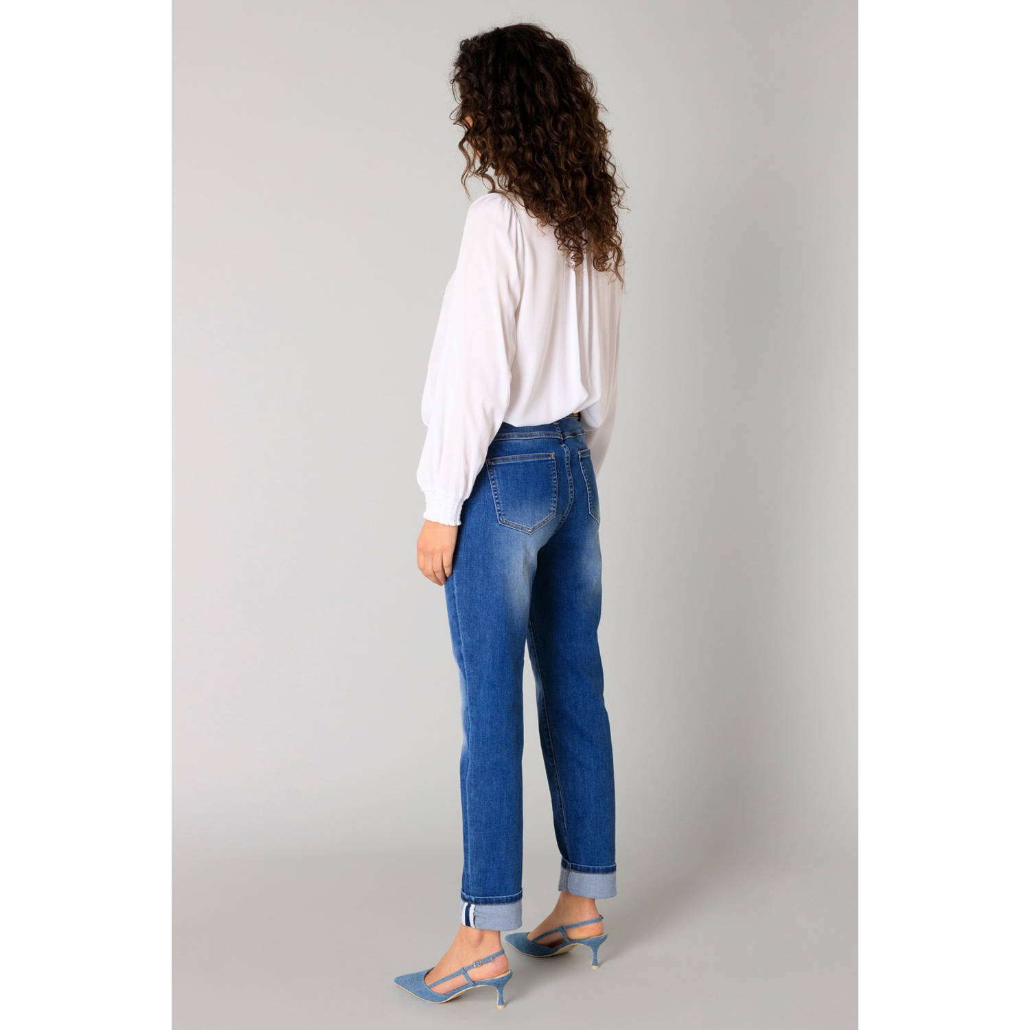 Yest regular waist slim fit jeans medium blue denim