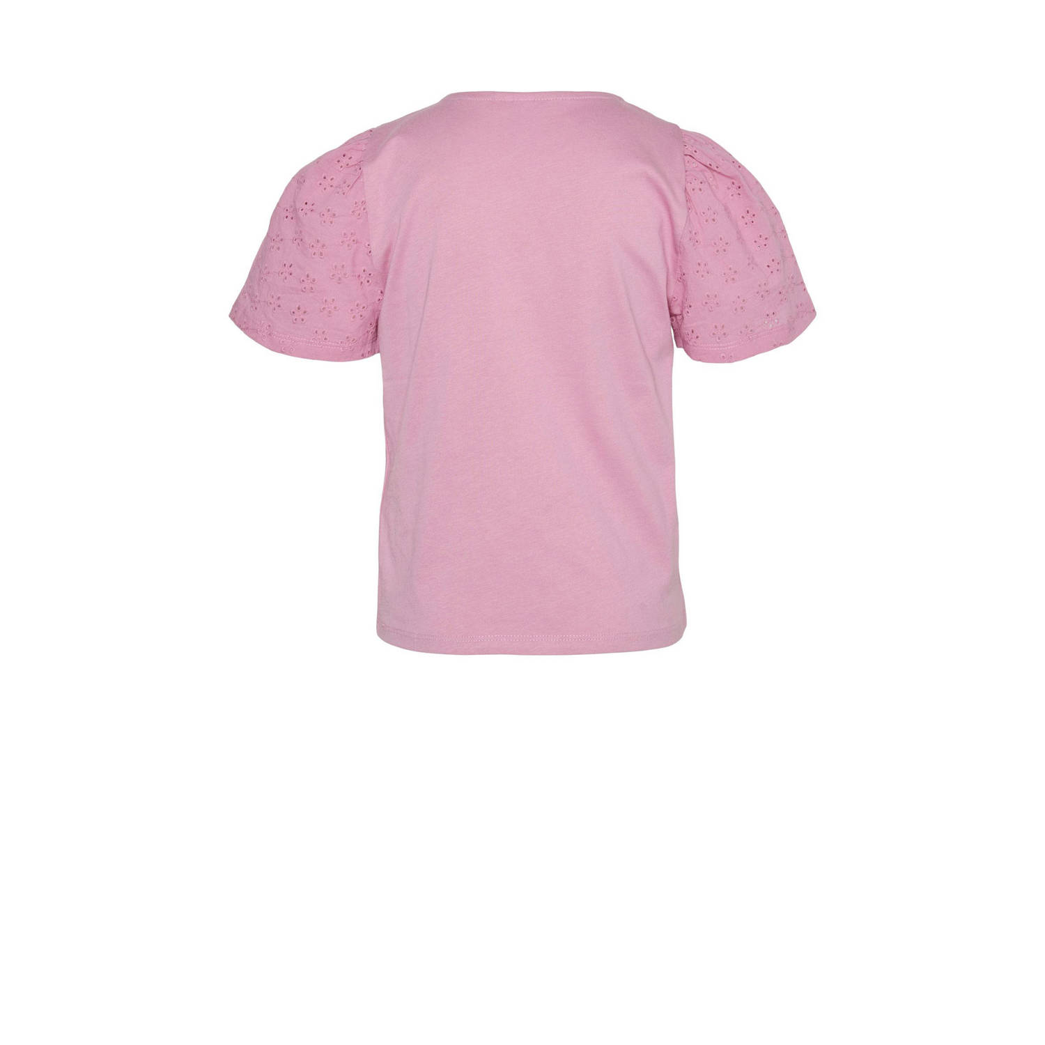 VERO MODA GIRL T-shirt roze broderie