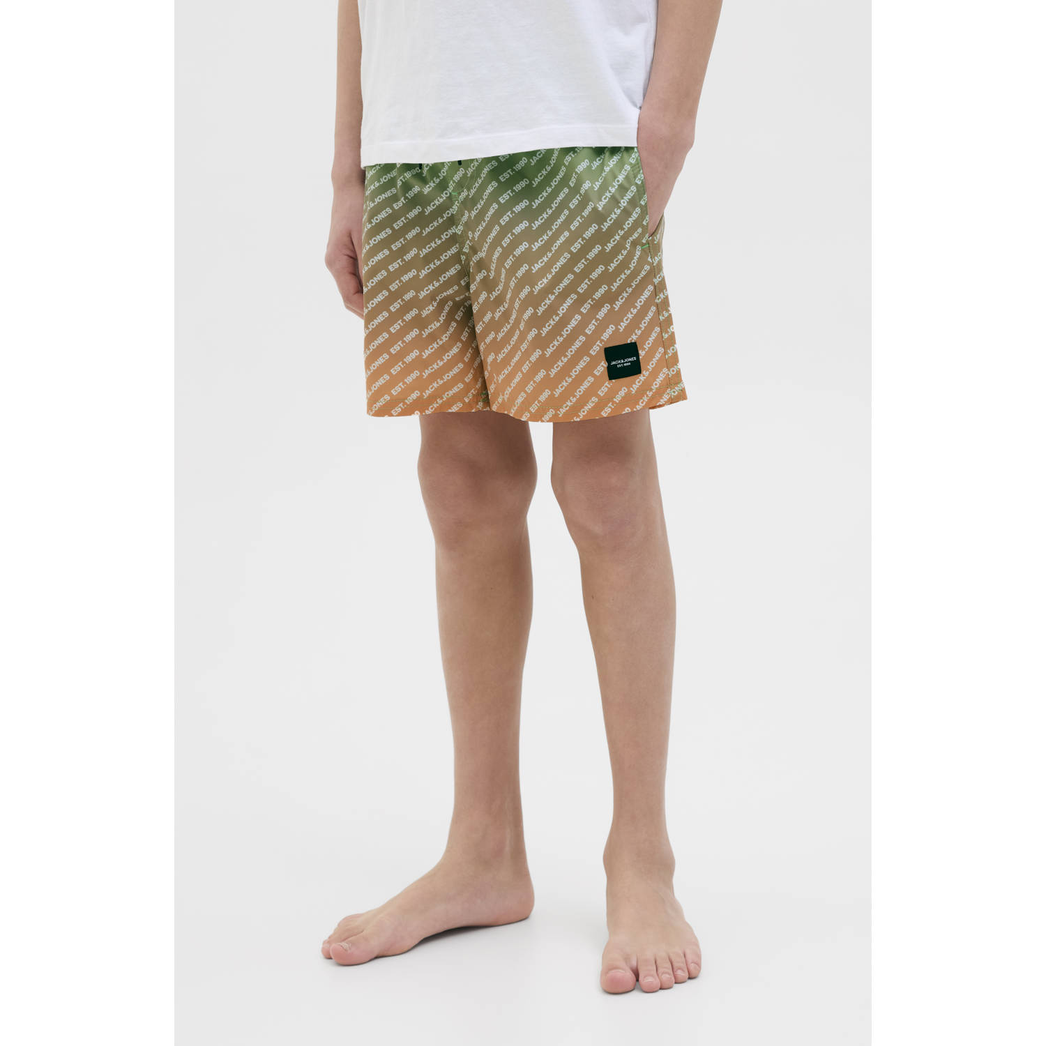 JACK & JONES JUNIOR zwemshort groen oranje