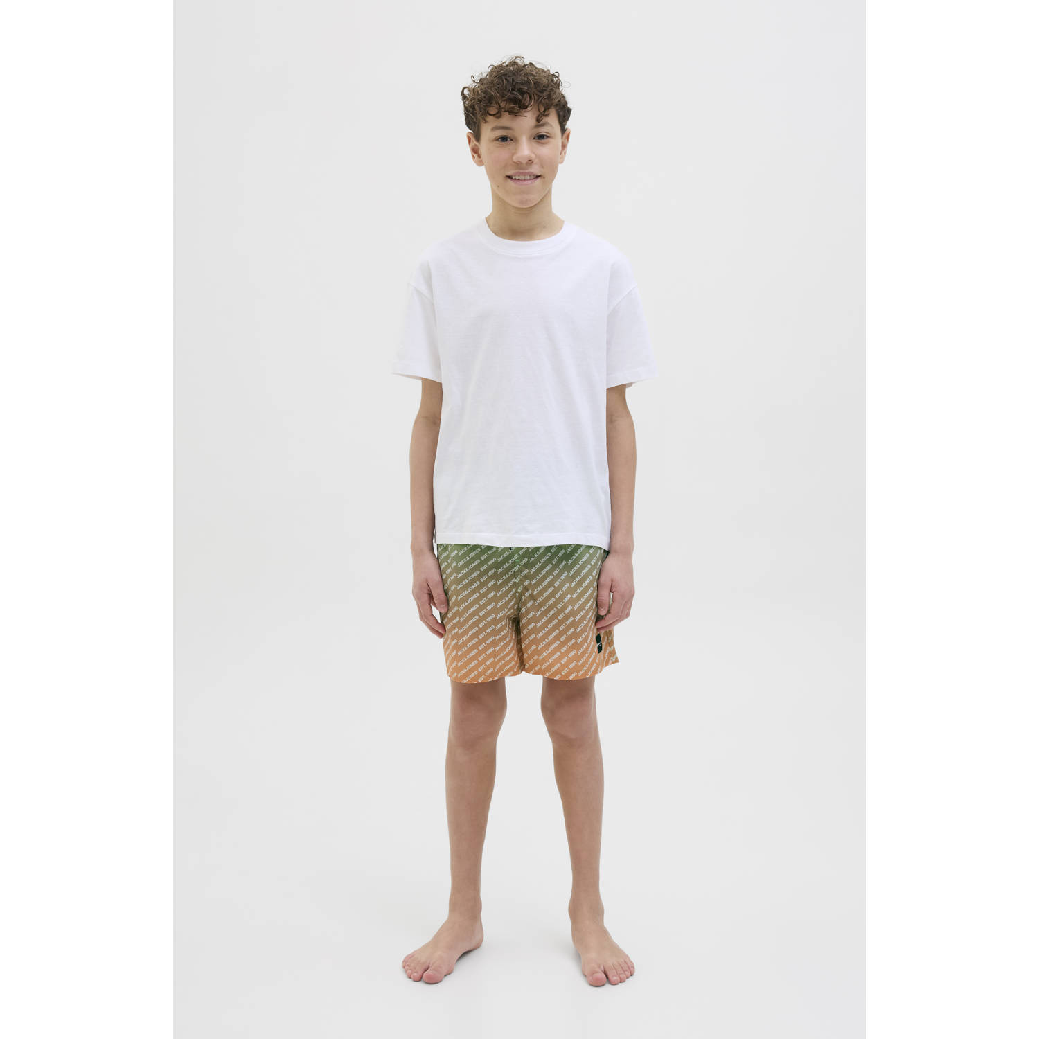 JACK & JONES JUNIOR zwemshort groen oranje
