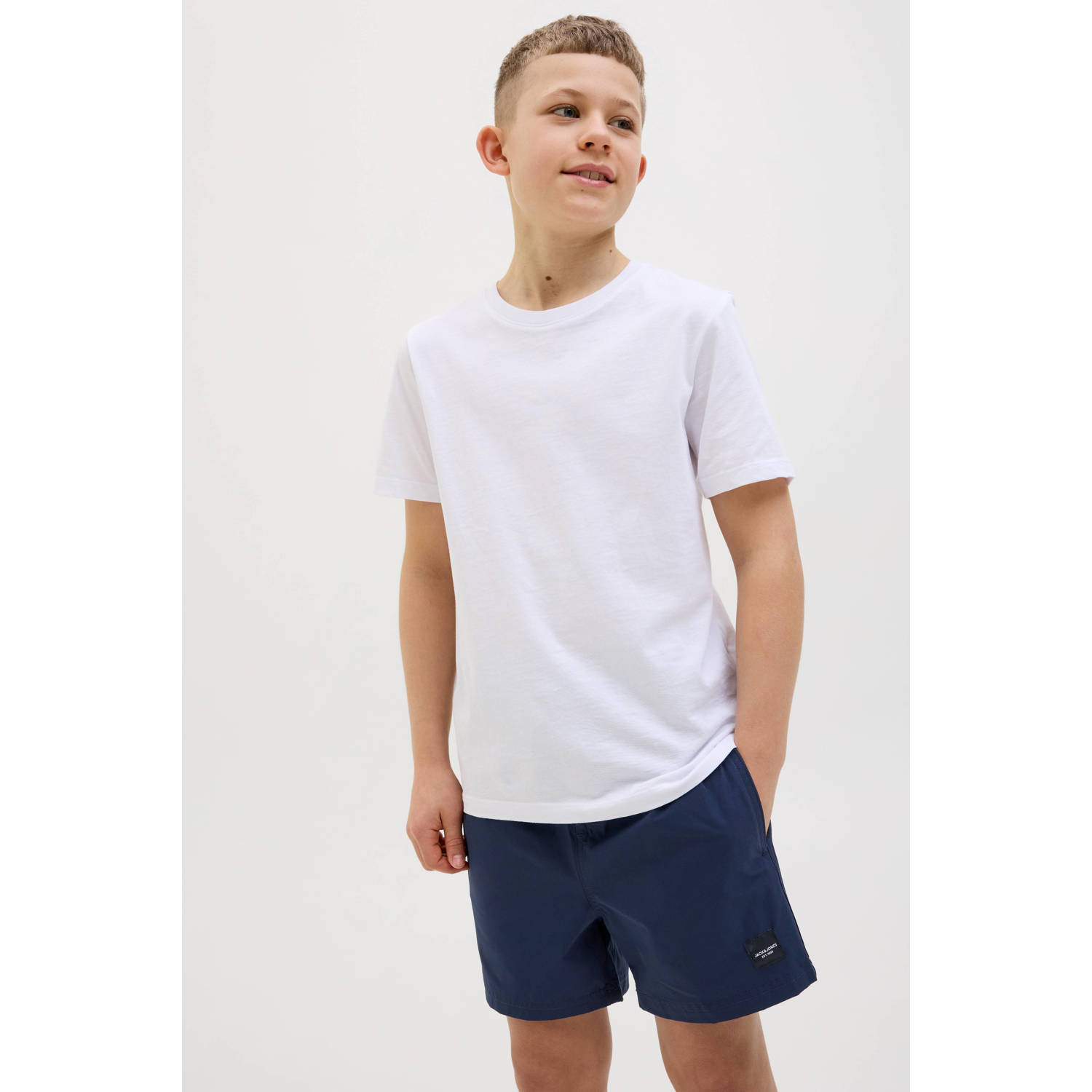 JACK & JONES JUNIOR zwemshort donkerblauw lichtblauw
