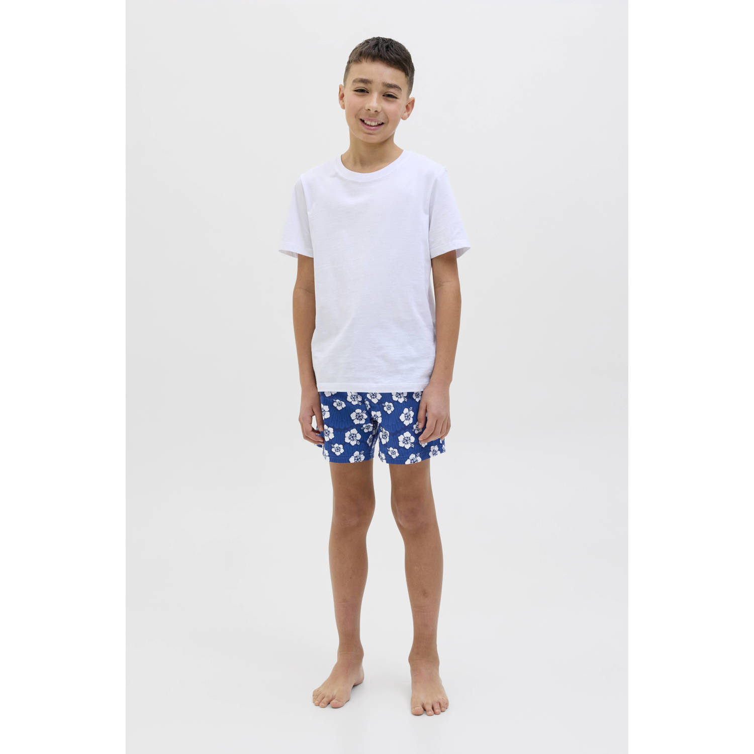 JACK & JONES JUNIOR zwemshort JPSTMAUI blauw wit