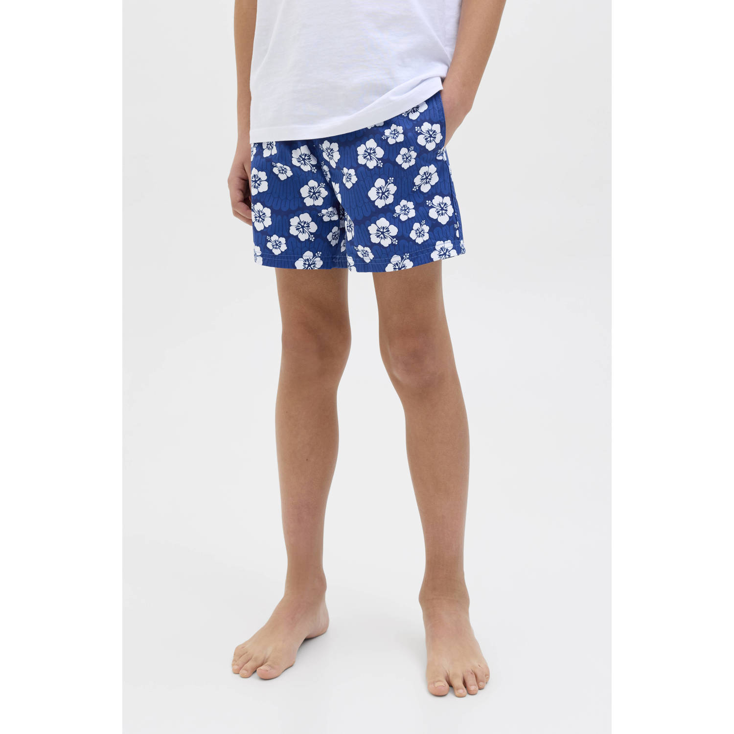 JACK & JONES JUNIOR zwemshort JPSTMAUI blauw wit