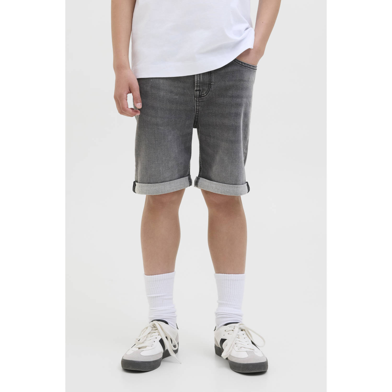 JACK & JONES JUNIOR denim short grey denim
