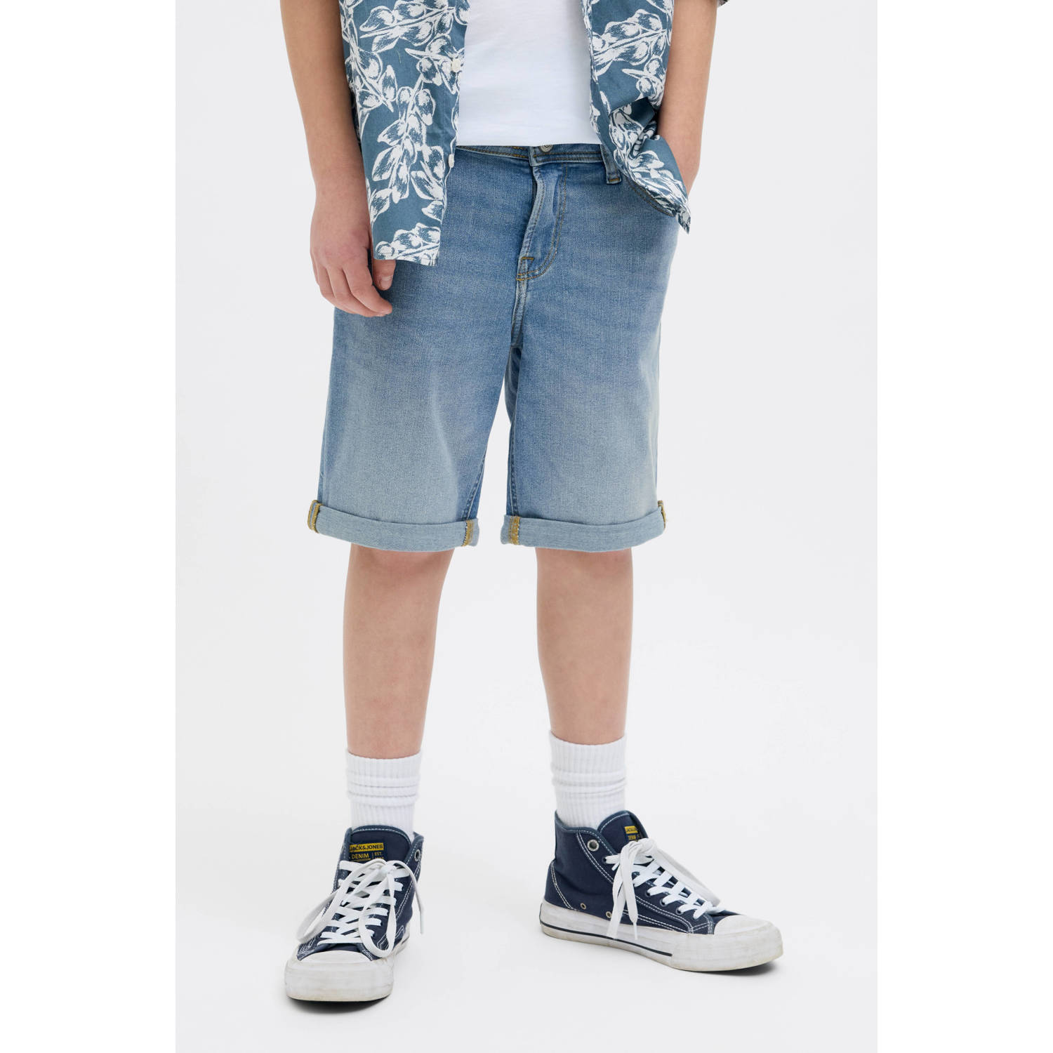 JACK & JONES JUNIOR denim short medium blue denim