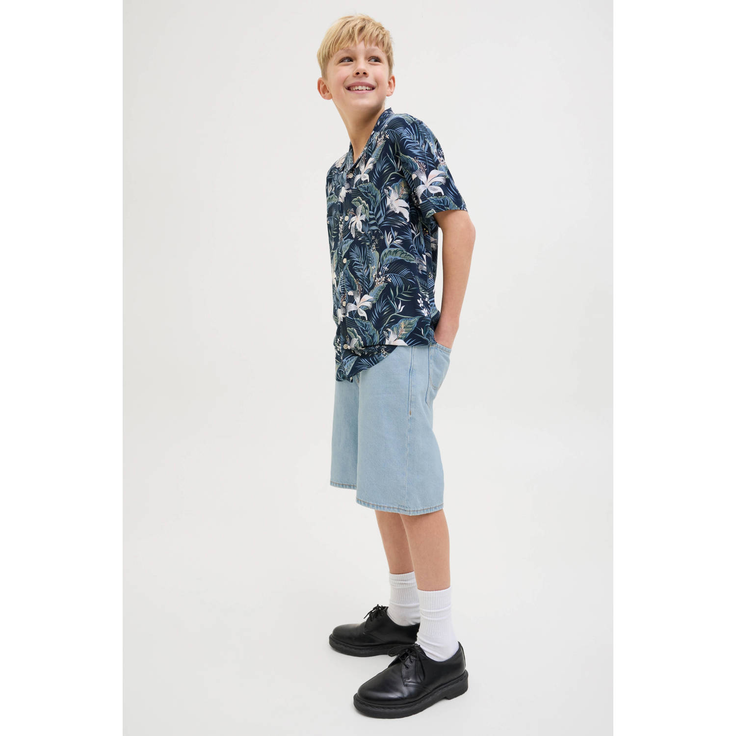 JACK & JONES JUNIOR denim short light blue denim