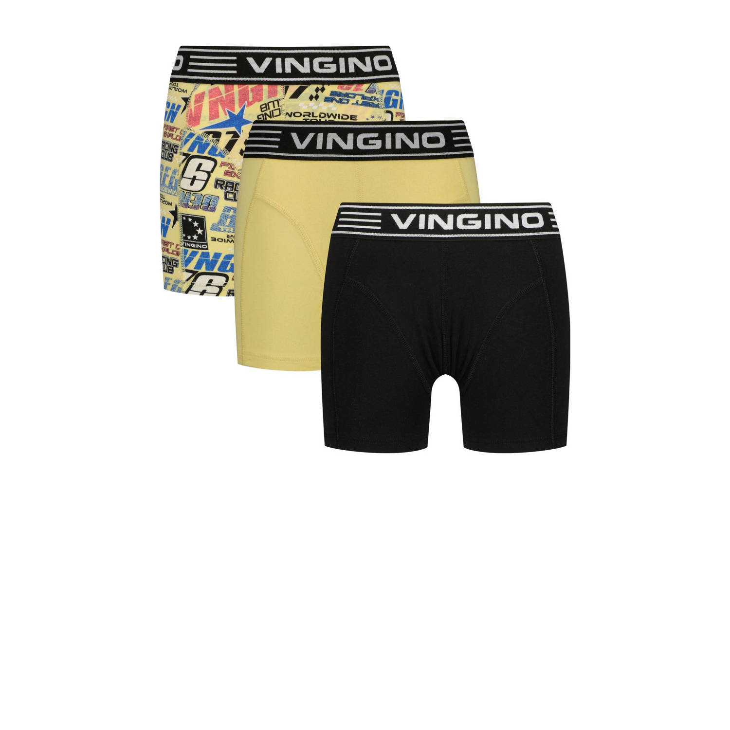 Vingino boxershort set van 3 geel zwart
