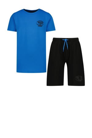 shortama hardblauw/zwart