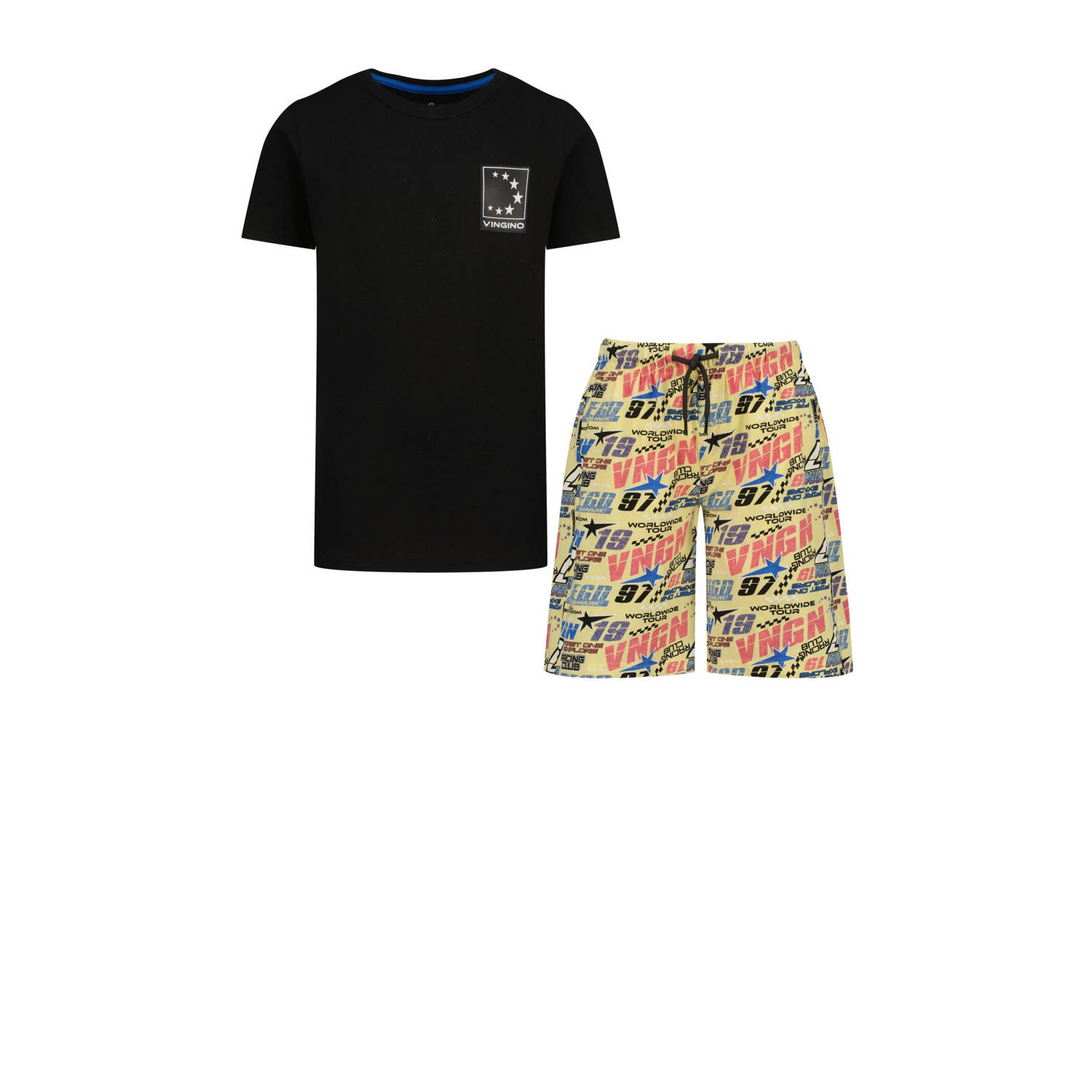 Vingino shortama zwart geel