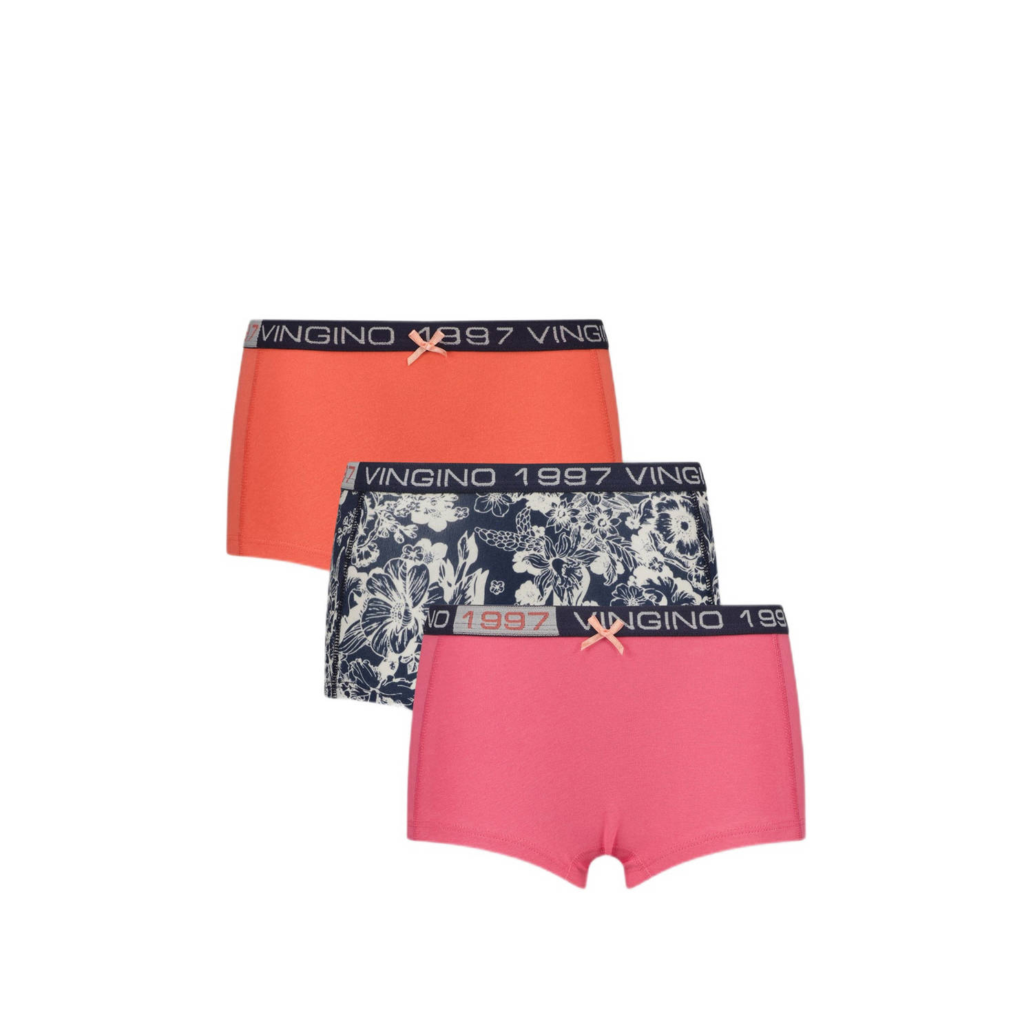 Vingino short set van 3 roze donkerblauw oranje