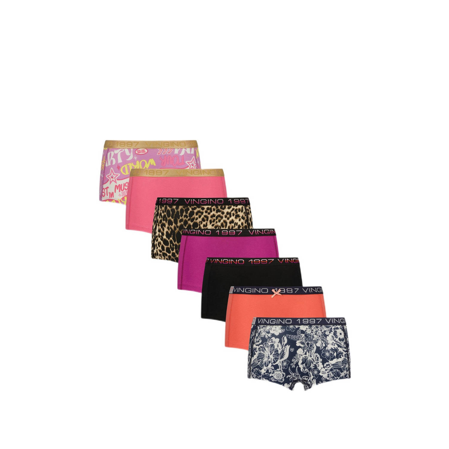 Vingino short set van 7 paars multicolor
