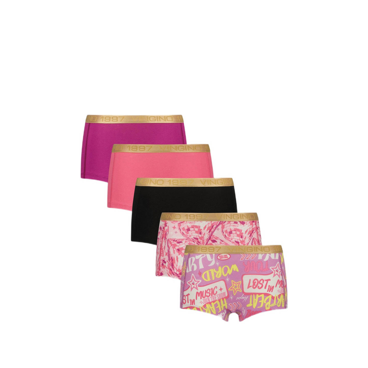 Vingino short set van 5 paars roze