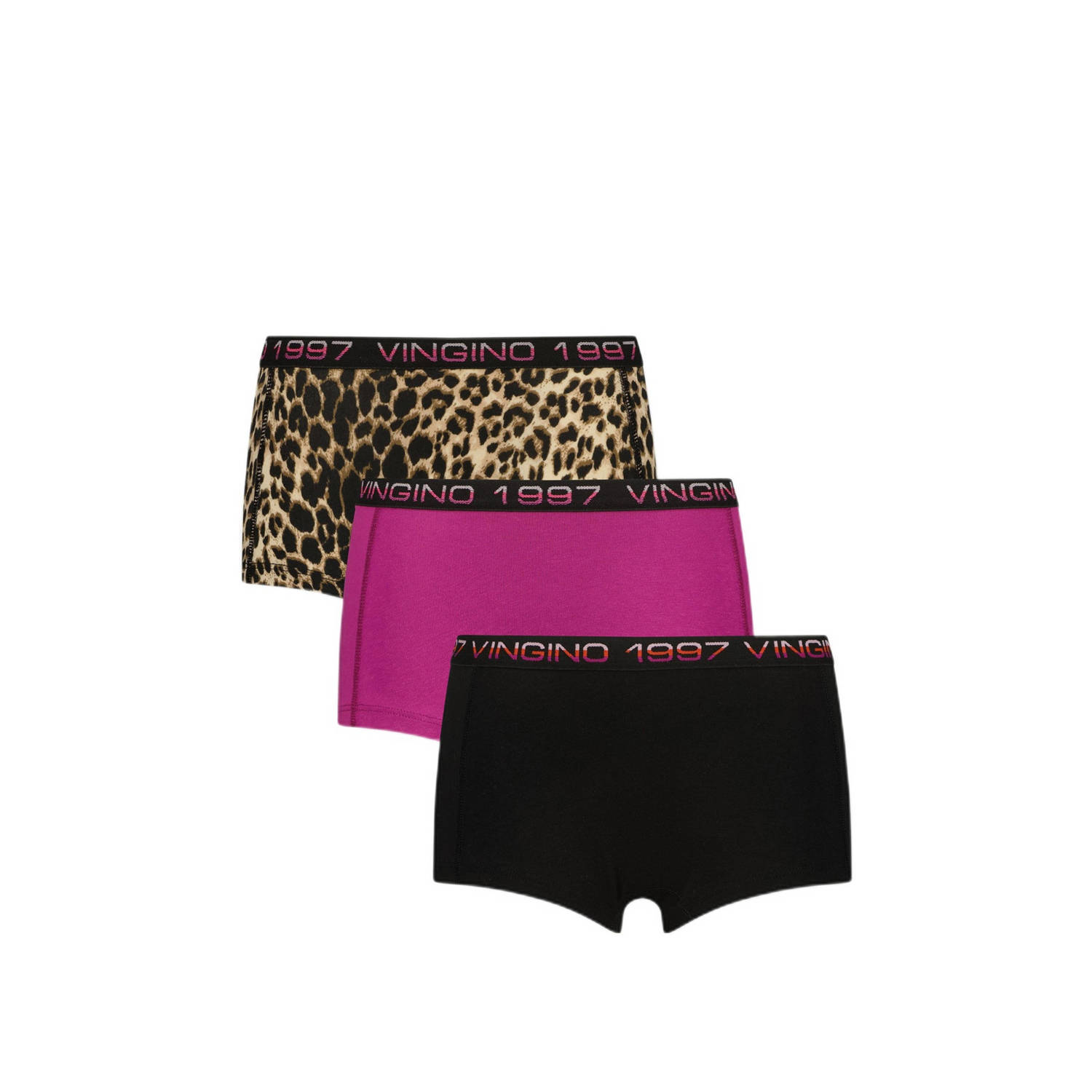 Vingino short set van 3 paars zwart bruin