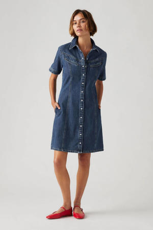 denim spijkerjurk dark blue denim