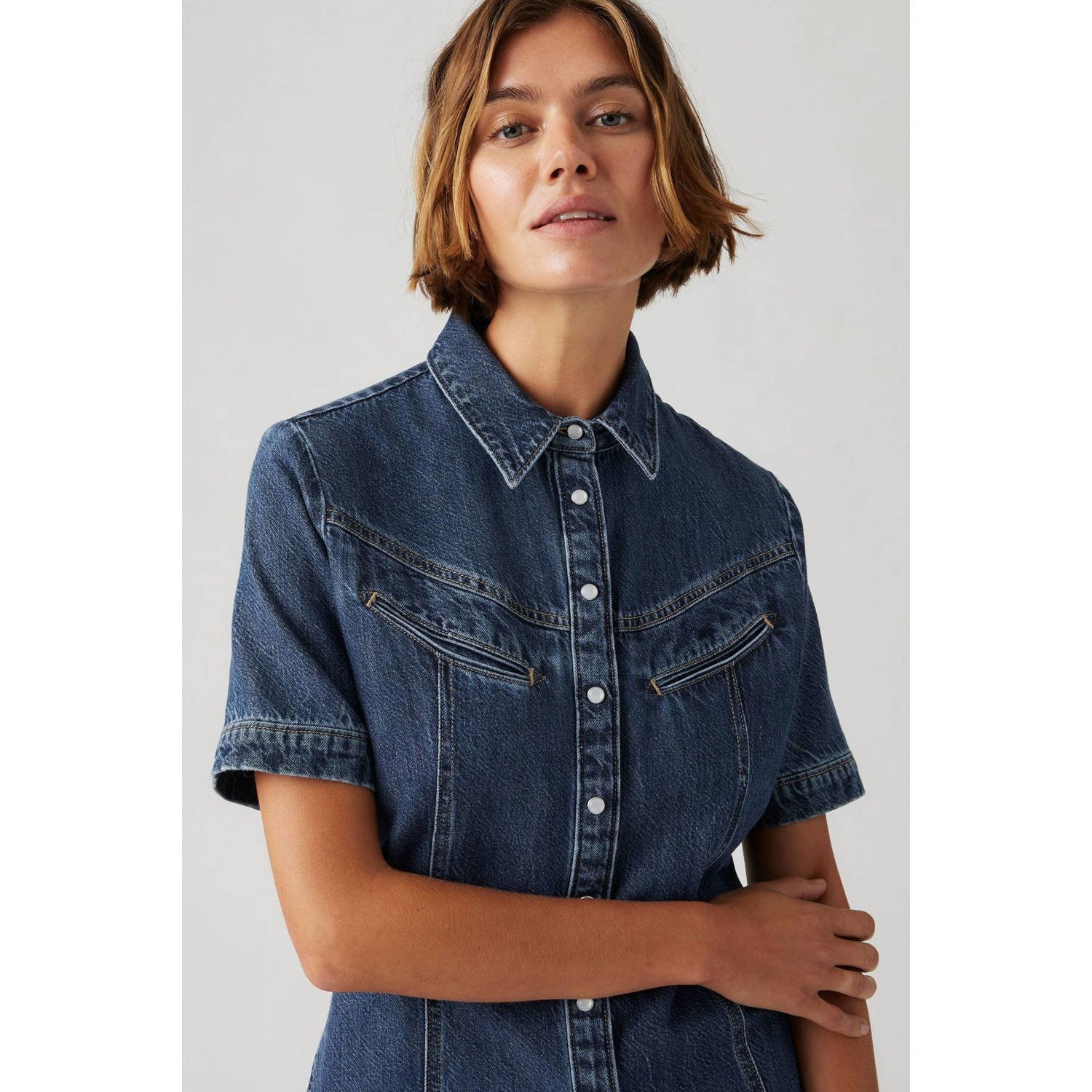 Levi's denim spijkerjurk dark blue denim