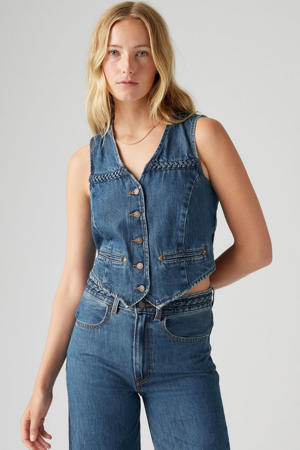 denim gilet medium blue denim