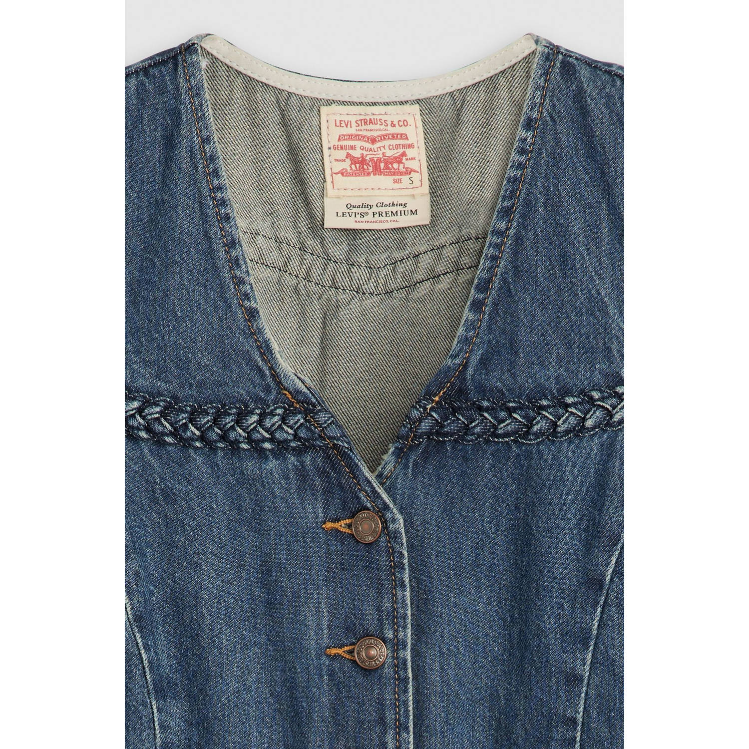Levi's denim gilet medium blue denim