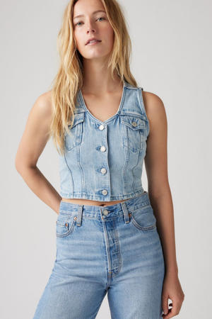 denim gilet light blue denim