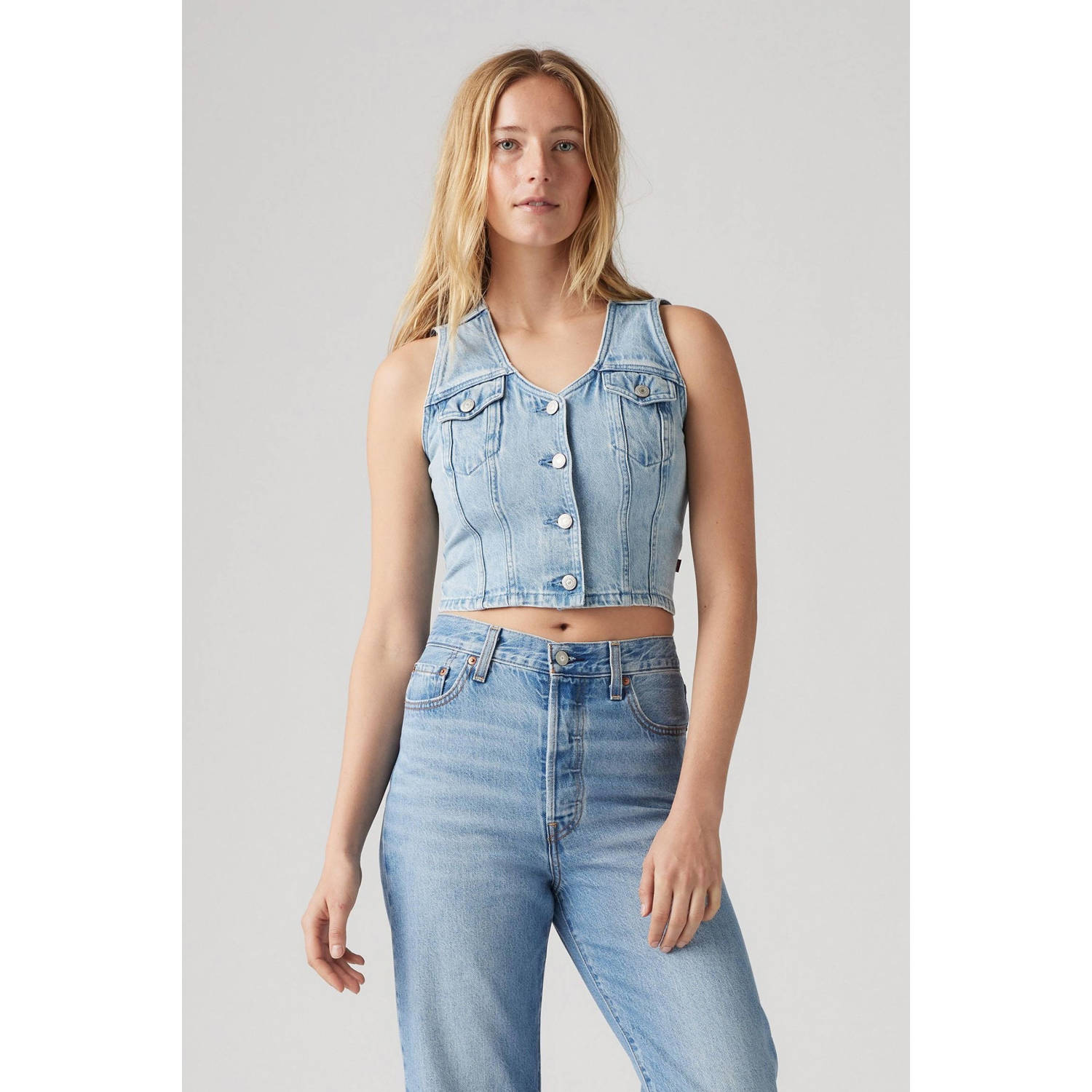 Levi's denim gilet light blue denim