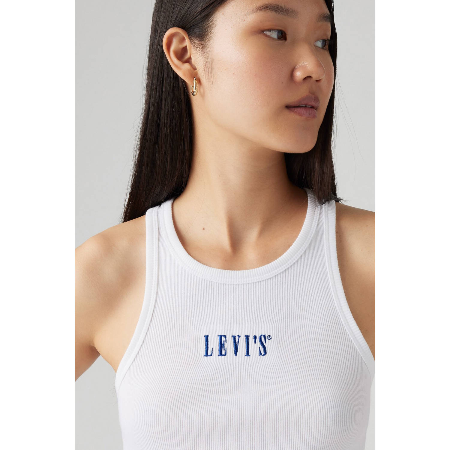Levi's top wit rib gebreid