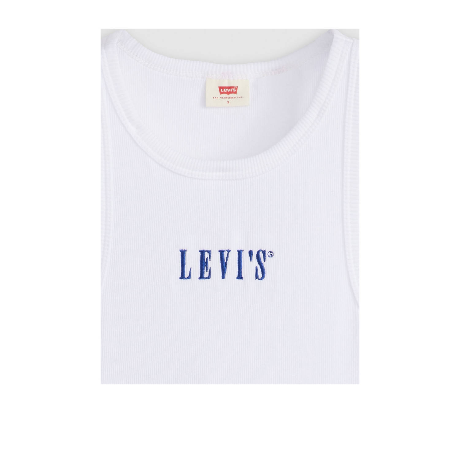 Levi's top wit rib gebreid