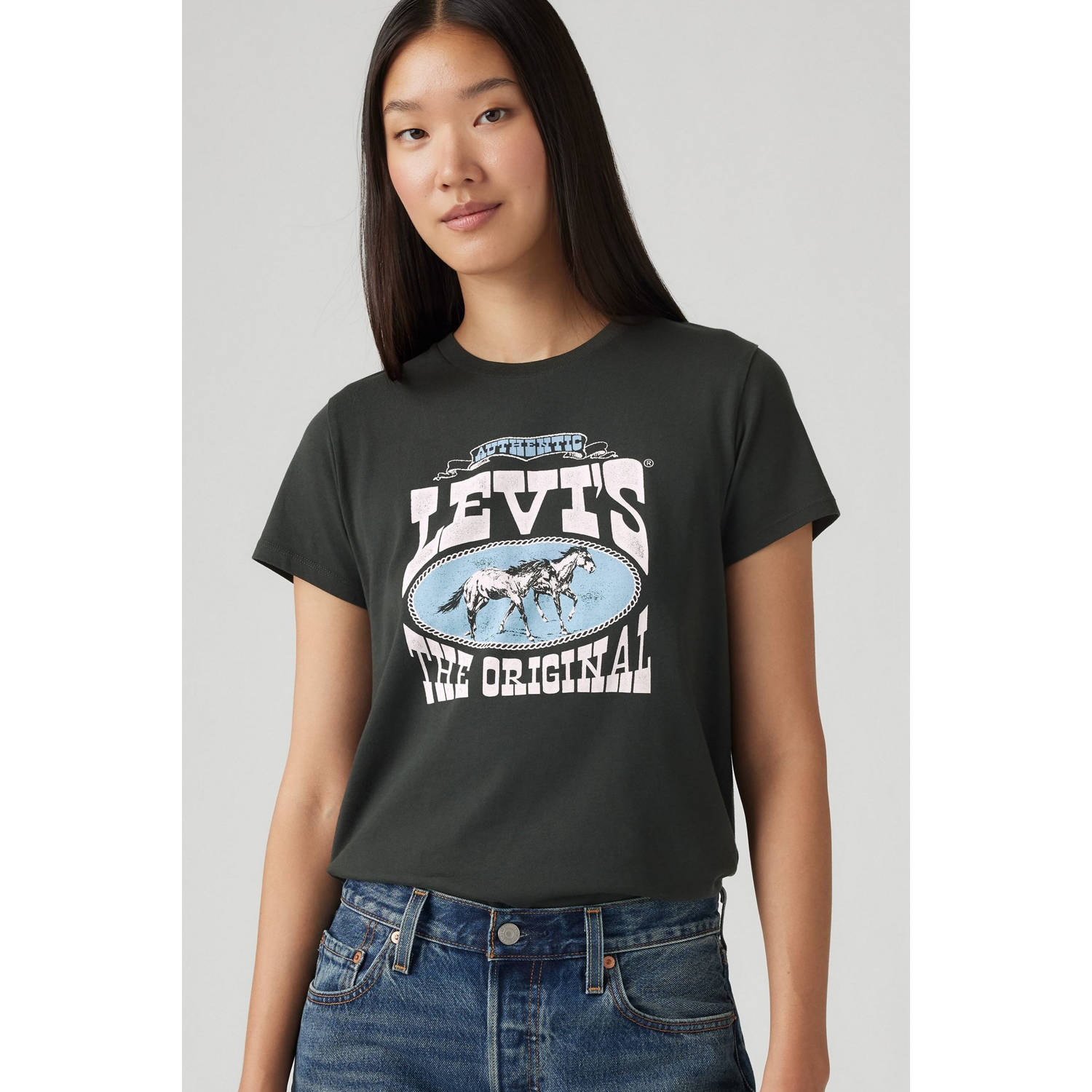 Levi's T-shirt met labelprint model 'THE PERFECT TEE'