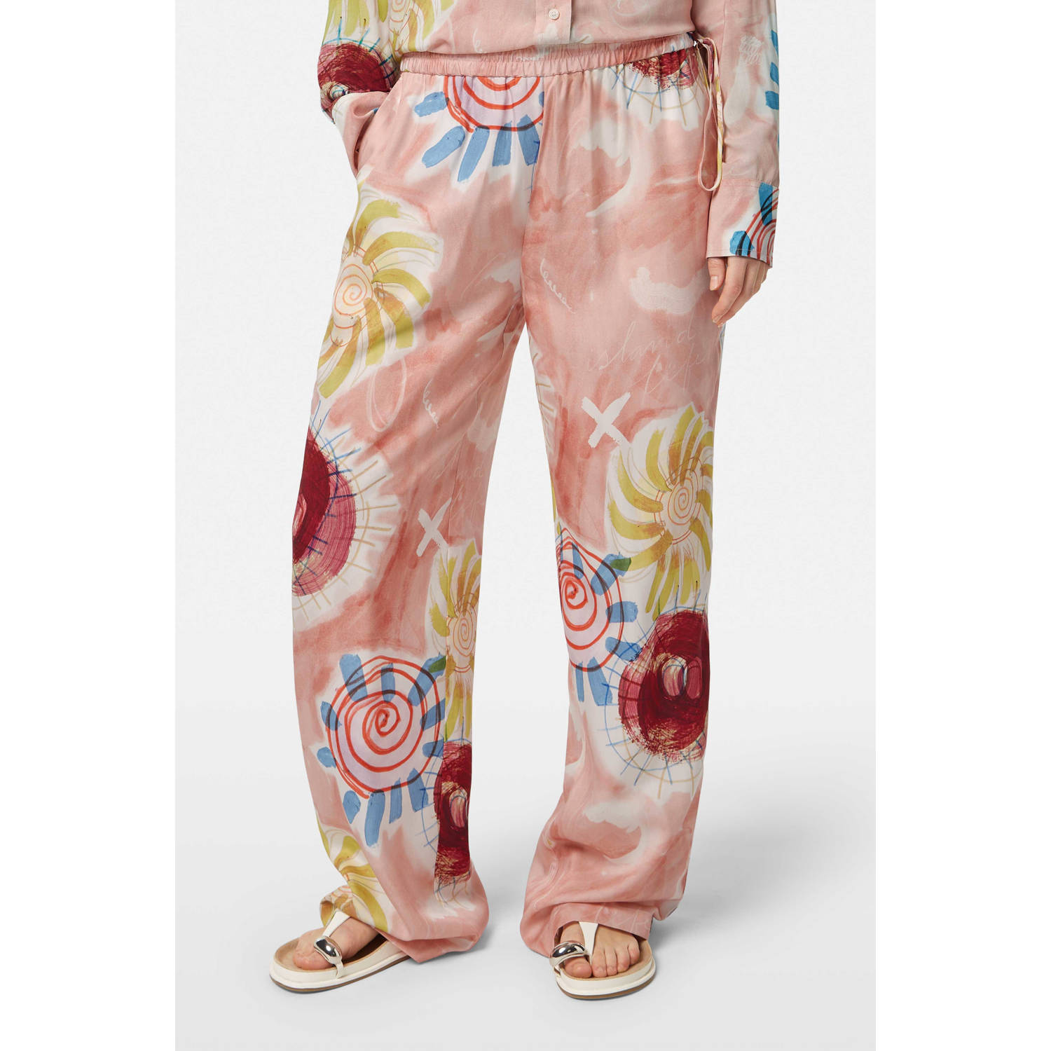 Scotch & Soda straight high waist casual broek multi