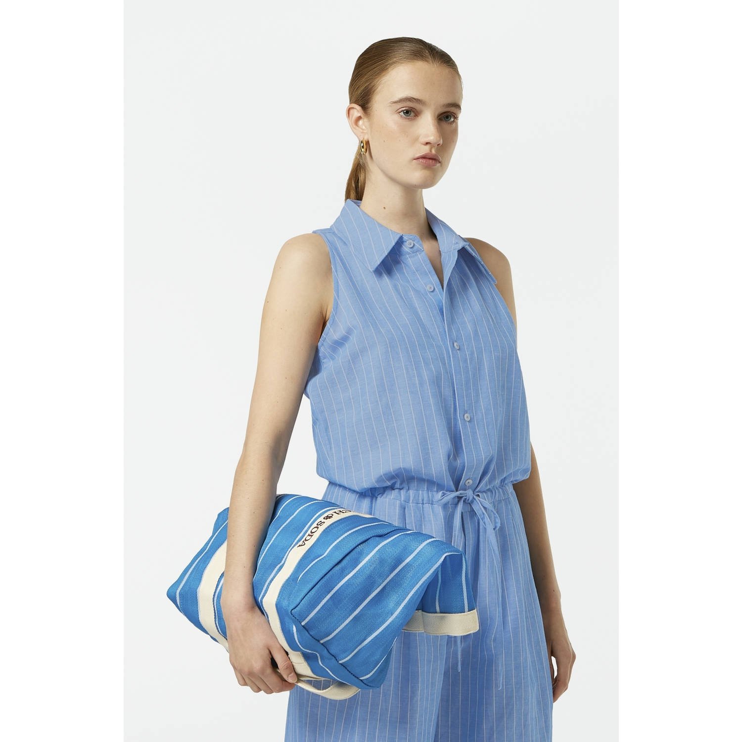 Scotch & Soda wide leg jumpsuit blauw