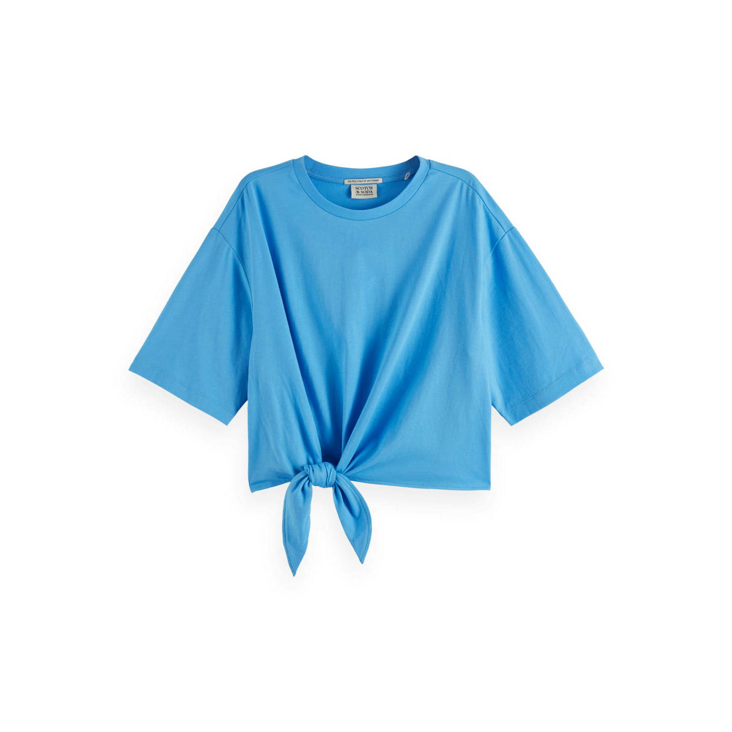 Scotch & Soda Geknoopt T-shirt Blue Dames