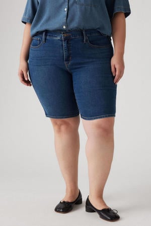 denim slim regular waist denim short medium blue denim