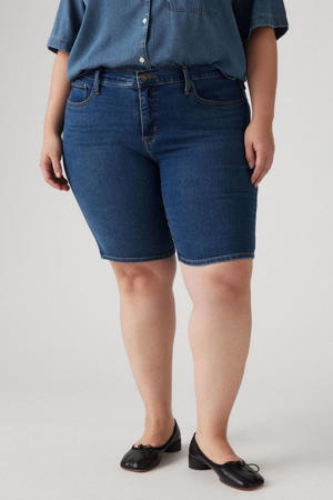 denim slim regular waist denim short medium blue denim