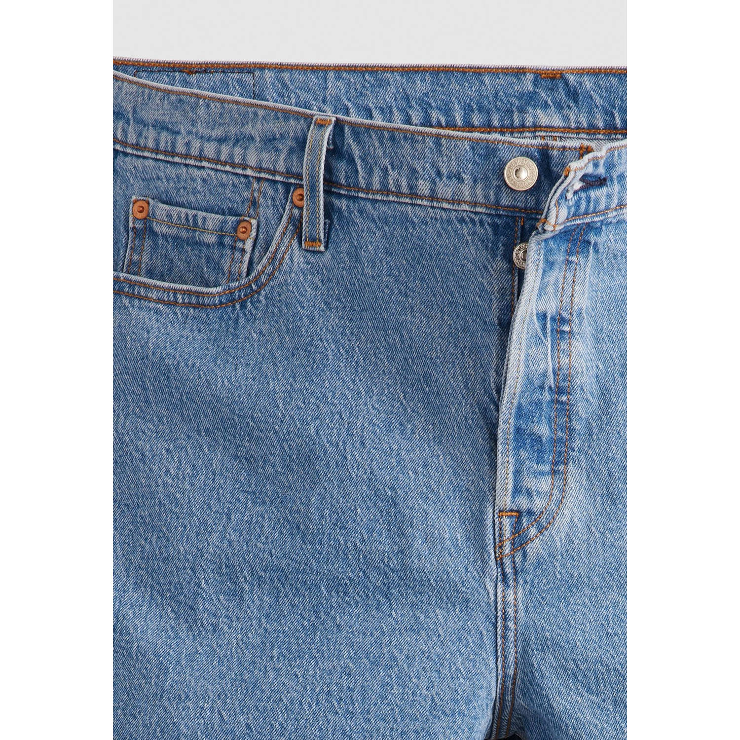 Levi's Plus denim straight high waist short light blue denim