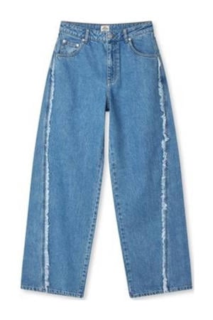 wide leg jeans medium blue denim