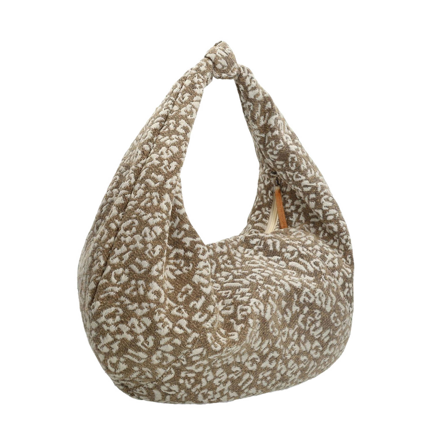 Manfield schoudertas met panterprint bruin