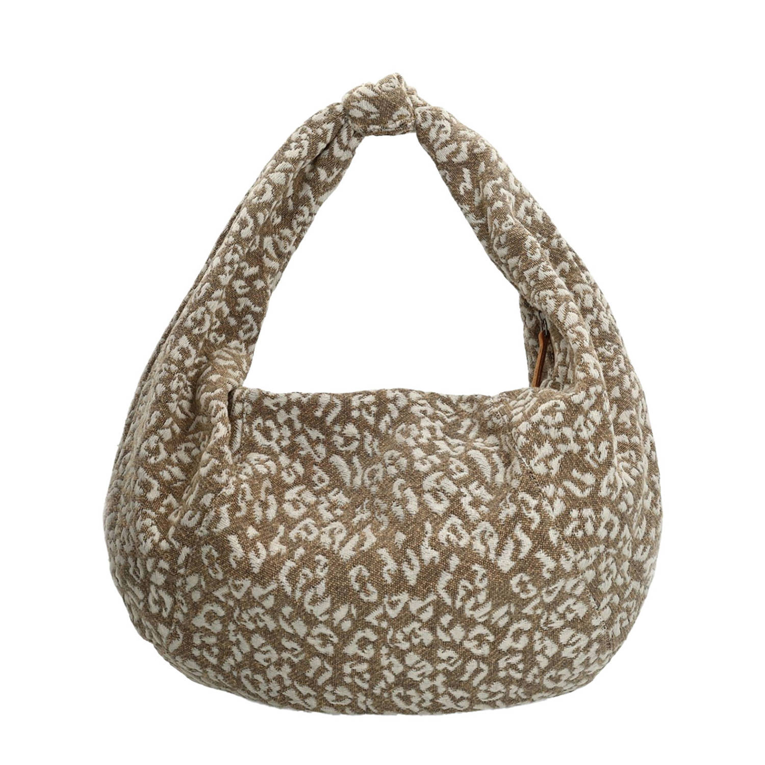 Manfield schoudertas met panterprint bruin