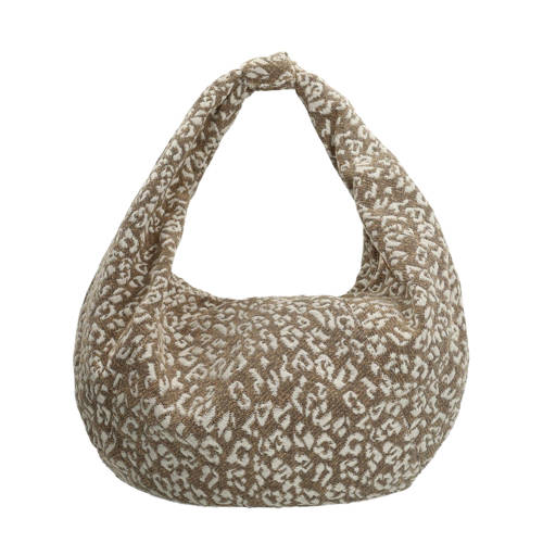 Manfield schoudertas met panterprint bruin afbeelding