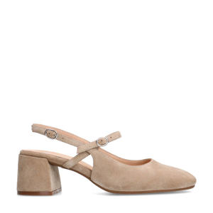   suède slingback pumps beige