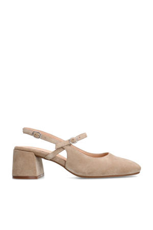 suède slingback pumps beige