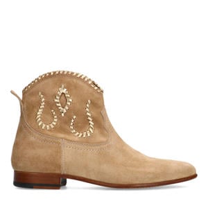 suède enkellaarzen beige