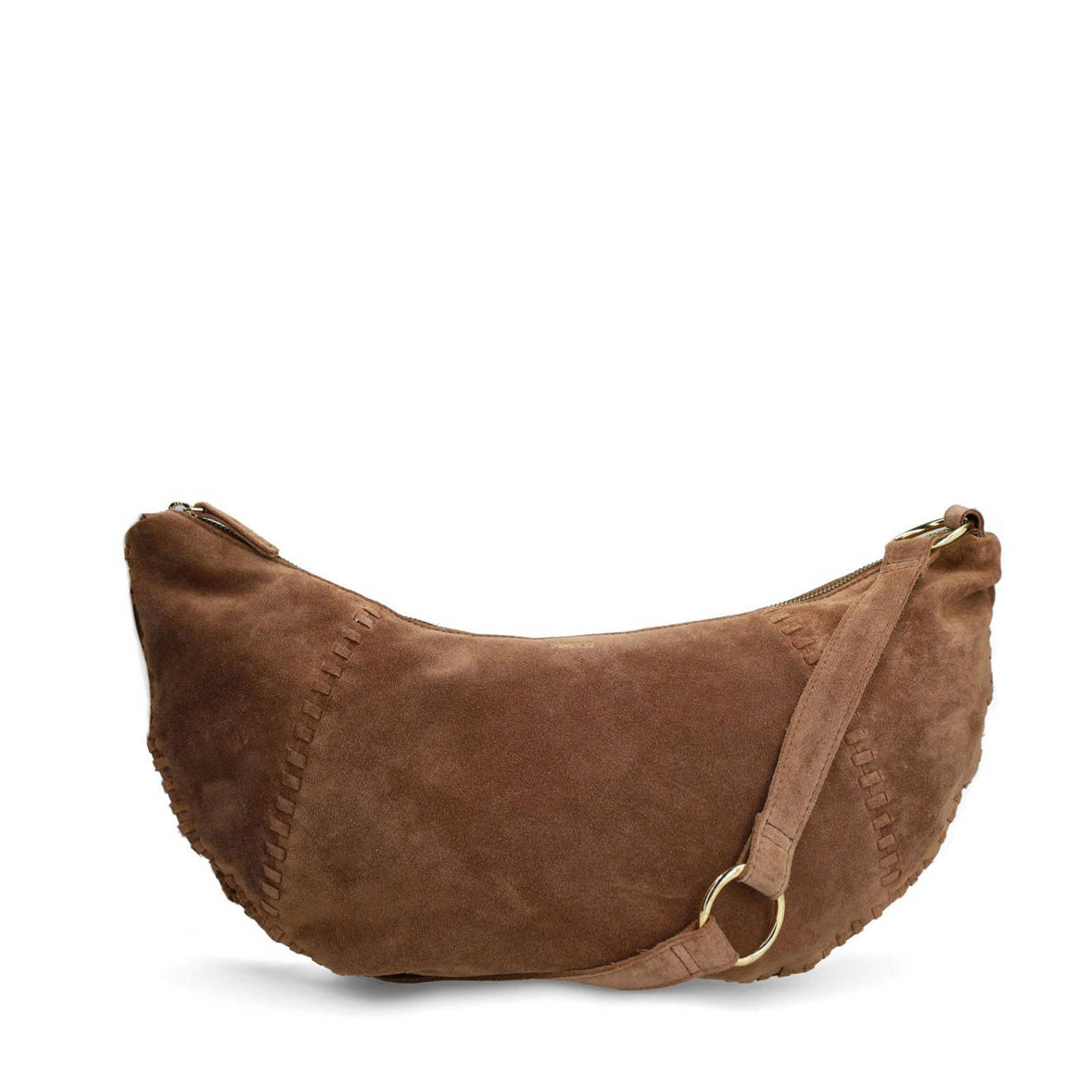 Manfield suede crossbody tas bruin