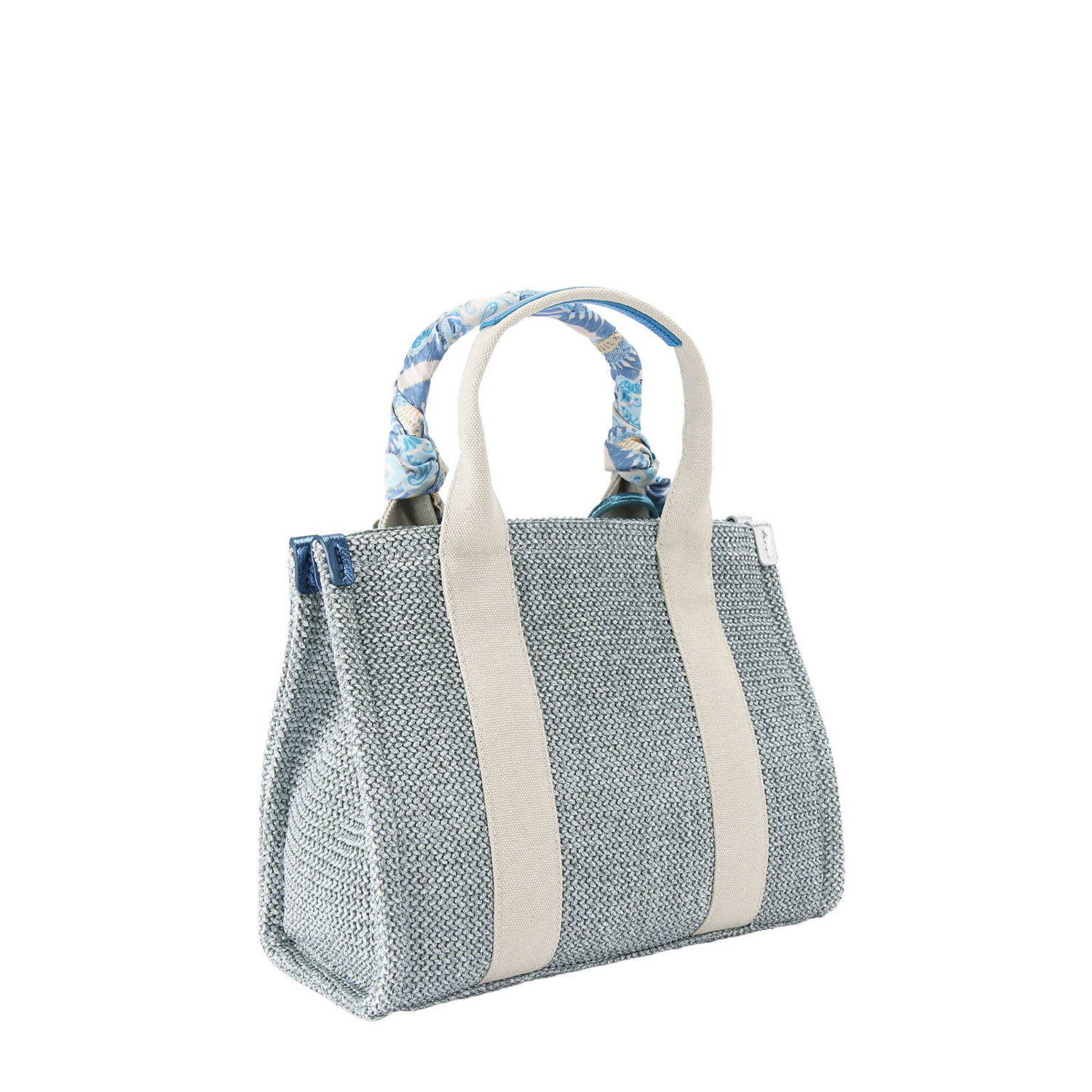Kurt Geiger raffia mini shopper Southbank Small lichtblauw