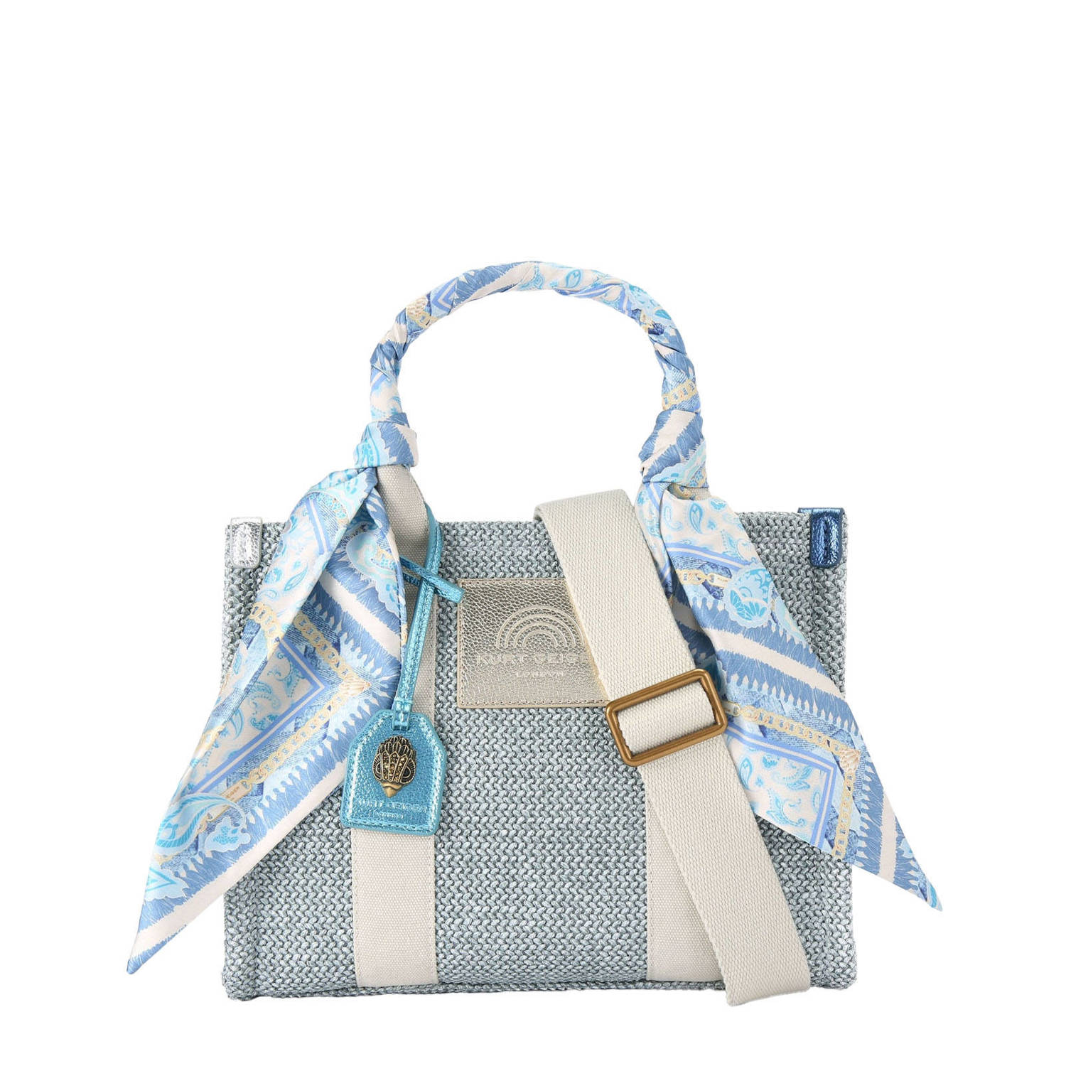 Kurt Geiger raffia mini shopper Southbank Small lichtblauw