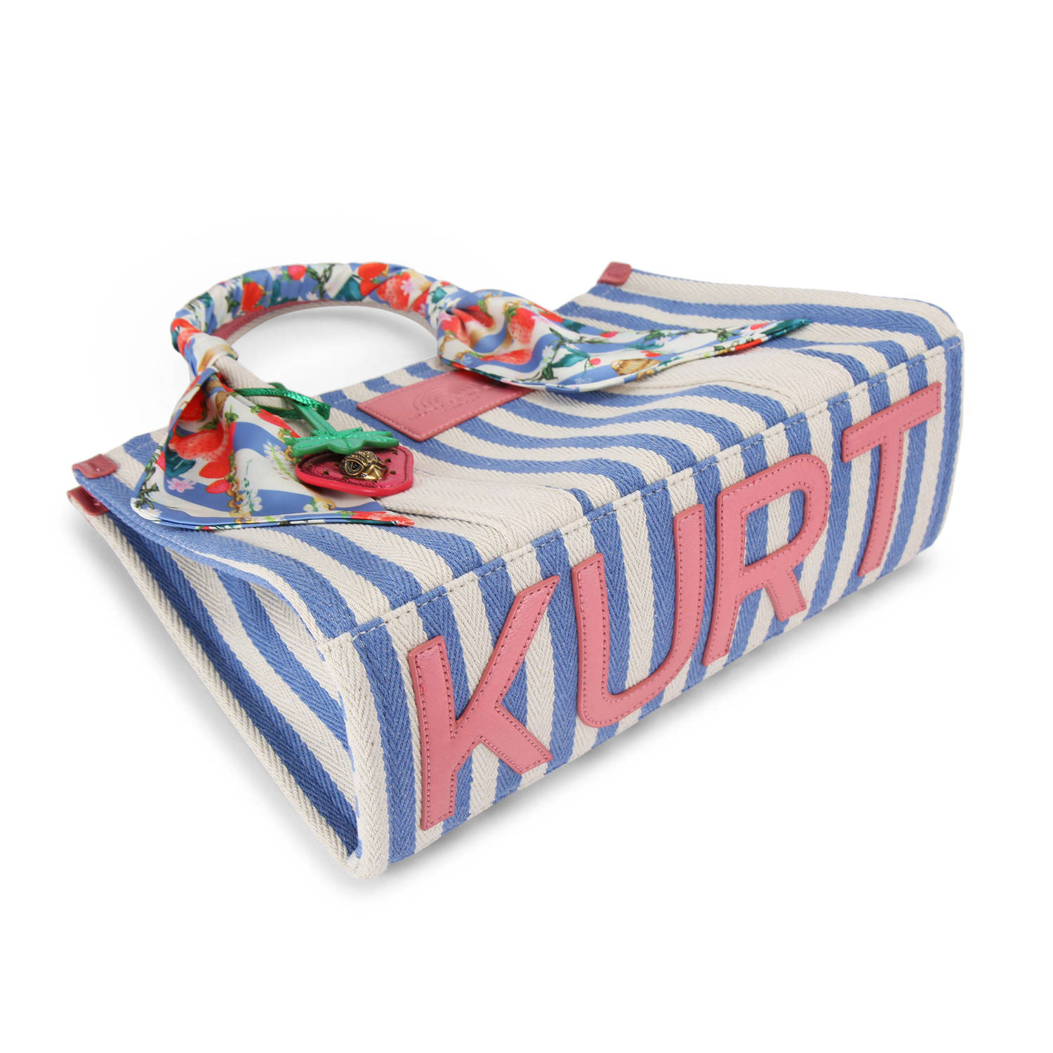 Kurt Geiger gestreepte shopper Southbank blauw ecru