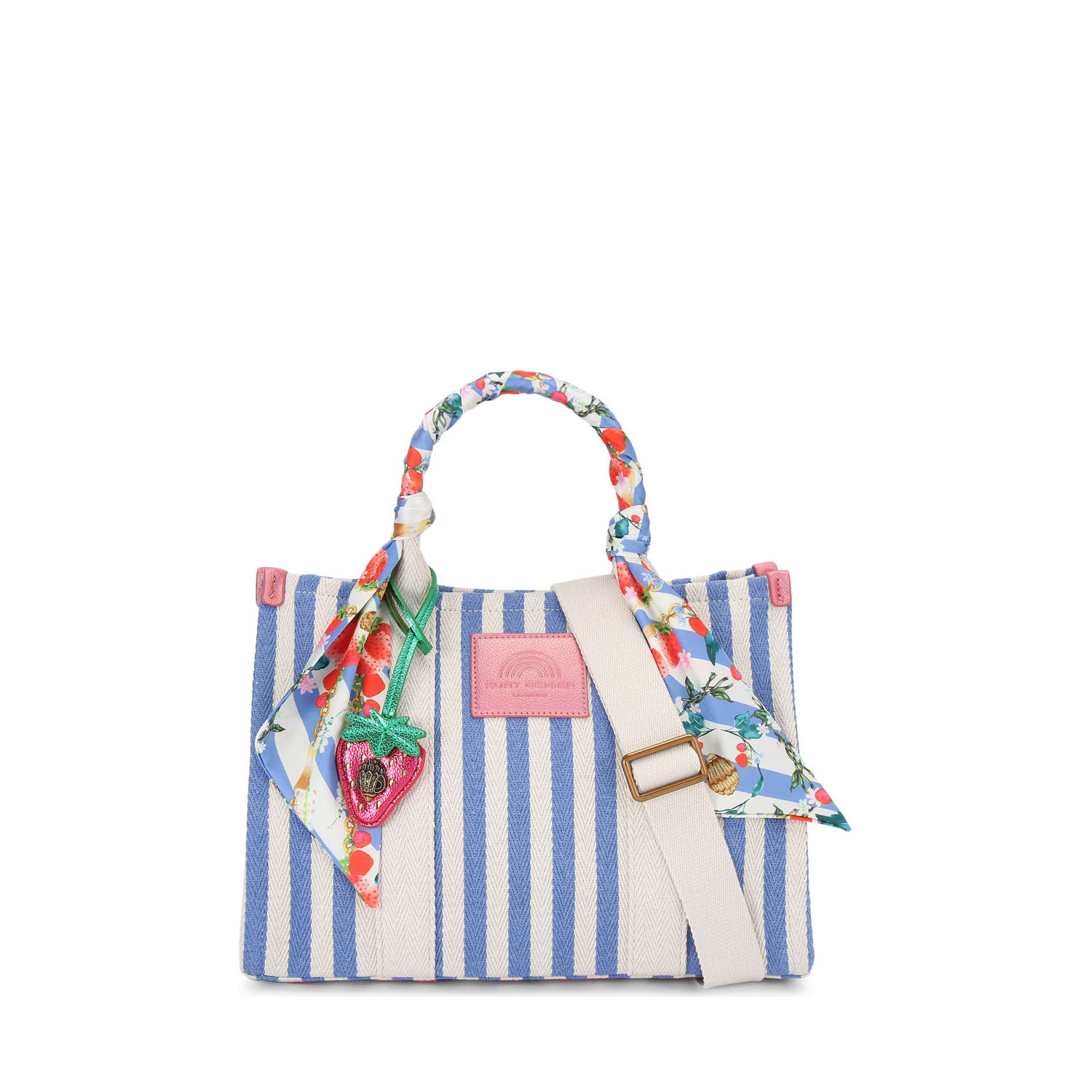 Kurt Geiger gestreepte shopper Southbank blauw ecru