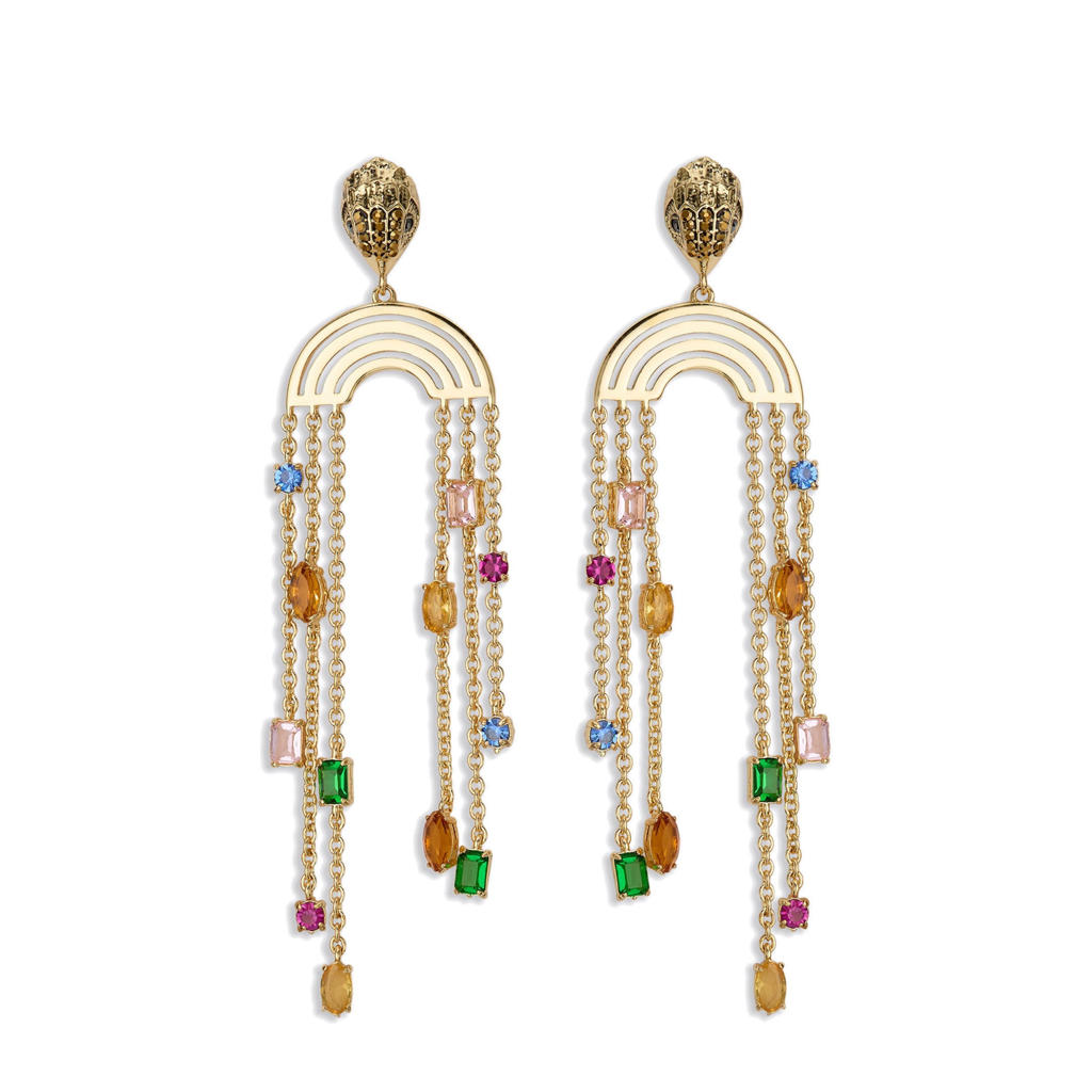 Kurt Geiger oorbellen Rainbow Scatter goudkleurig