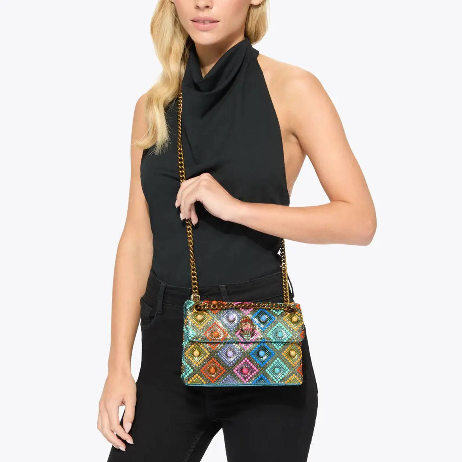 Kurt Geiger crossbody tas Mini Kensington Jewel met strass multi